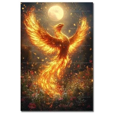 MYSTICAL PHOENIX ART PRINT, Fantasy Creature Poster, Gothic Fire Bird Home Decor