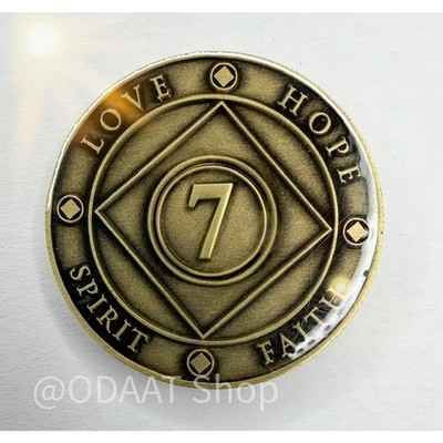 7 Jahre Narcotics Anonymous Medallion Bronze Plated NA Nüchternheit Münze