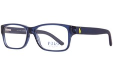 Polo Ralph Lauren PH2117 5470 Eyeglasses Men's Shiny Trans. Blue Full Rim 54mm