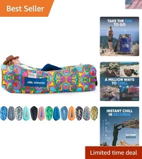 Ultimate Comfort with Shwaggins 60s Psychedelic Inflatable Couch - Up to 450 lbs