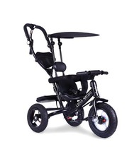Little Nation Push Trike Deluxe - 3-in-1 Convertible Tricycle with Durable,Black