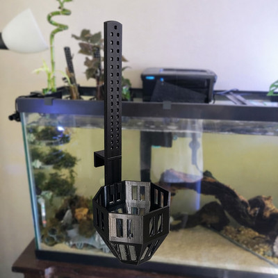 Aquarium Plant Holder with Stem Trellis for Live Plants | Over-The-Rim Planter