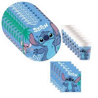 Stitch & Angel Partydeko Set Kindergeburtstag 36-Teilig Disney Geschirr Deko