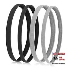Sibba 4 Pieces Athletic Sports Headband Elastic Thin Hair Bands Non Slip