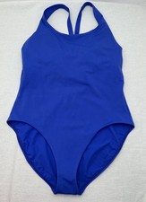 Athleta Malibu One Piece Swimsuit Sz XL Royal Blue Racerback Cutout