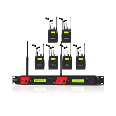 Wireless in Ear Monitor System, 2 Channel 6 Bodypacks Pro Mono IEM System for...
