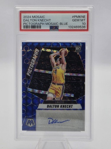 2024-25 Panini Mosaic - Pictographs Mosaic Dalton Knecht  Blue Prizm /35 PSA 10