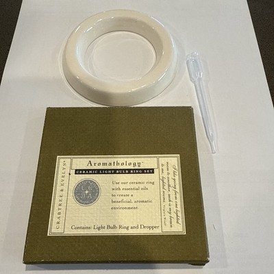 Vintage Crabtree & Evelyn Ceramic Light Bulb Ring & Dropper NEW