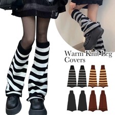 1 Pair Women Punk Leg Warmers Harajuku Gothic Knit Protection Boot Socks