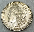 1878-S Morgan Silver Dollar AU Frosty Bright Luster in saflip #B286