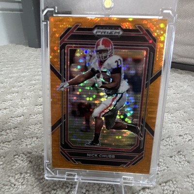 Panini 2023 Prizm Draft Picks Nick Chubb Orange Pulsar Prizm /49 #80 UGA