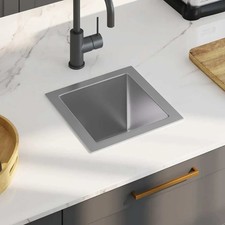 Handmade Kitchen Sink Plumbing Utility Waste Basin Stainless Steel vidaXL
