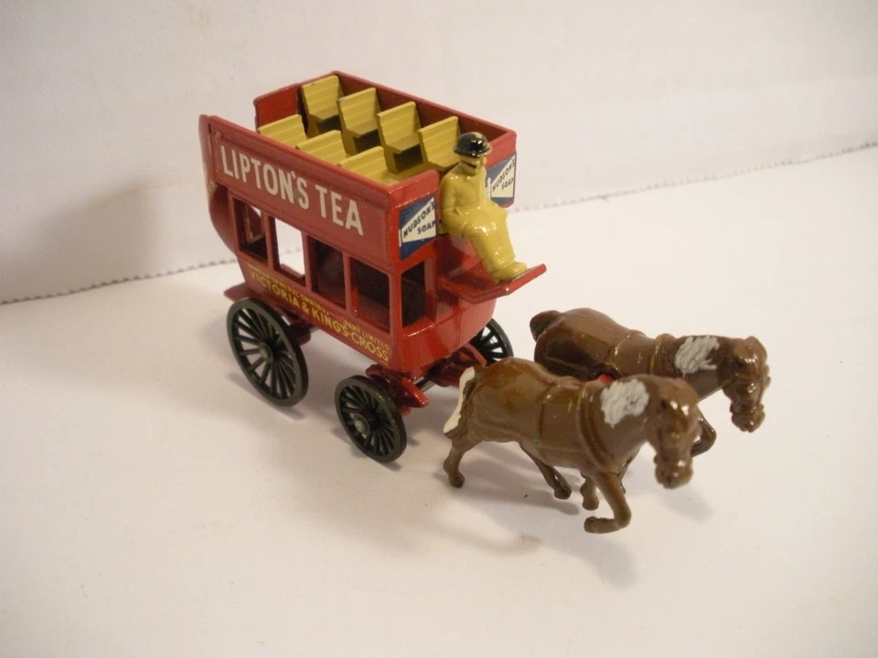 Vintage Lesney Matchbox Models of YesterYear Y-12 Horse Bus Lipton Tea w/ Box - Image 4 of 4