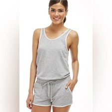 Fabletics Light Gray Athletic Tank Jumpsuit.