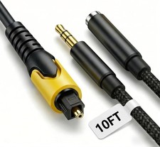 192KHz DAC Optical to 3.5mm Converter Kit, Optical Audio Cable to AUX Adapter