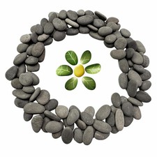 120pcs Smooth Gray Tiny Painting Rocks Natural Textured Stones for Arts, Cr...
