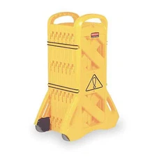 Portable Barricade, Polypropylene, 40" Height, 13 Ft Length, 34 Lb, Yellow,