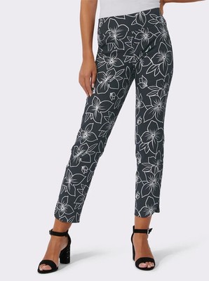 141731^ Creation L by Witt Weiden Damen Hose Druckhose schwarz Blumen NEU Gr. 18
