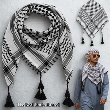 Tactical Desert Palestinian Shemagh – Cotton Arafat Keffiyeh Shawl Wrap