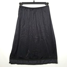 Vintage Sears Half Slip Womens Small The Doesnt Slip Black 24.5" Length