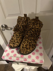 fringe leopard booties