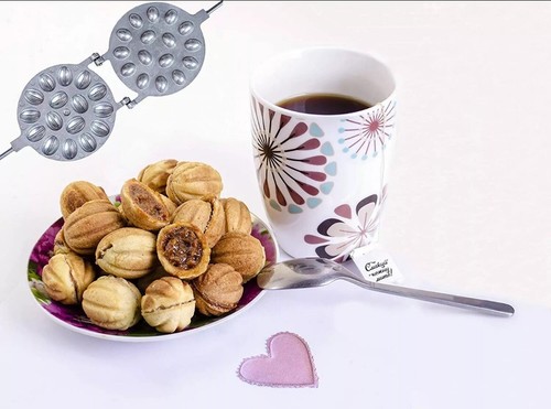 SARTÉN MOLDE AVELLANA PARA HORNEAR GALLETAS PARA NUECES - 16 MITADES DE NUECES - Imagen 3 de 3