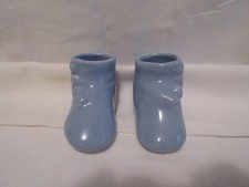 VTG Pair of Blue Ceramic Baby Shoes - USA 785