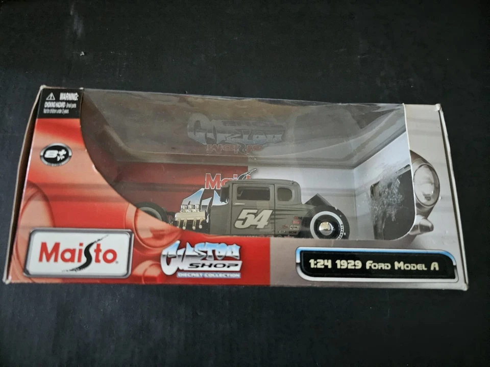 Maisto 1929 福特模型 A Hot Rod Street Cruiser 灰色定制商店 1: 24 比例 — 第 2/4 张图片