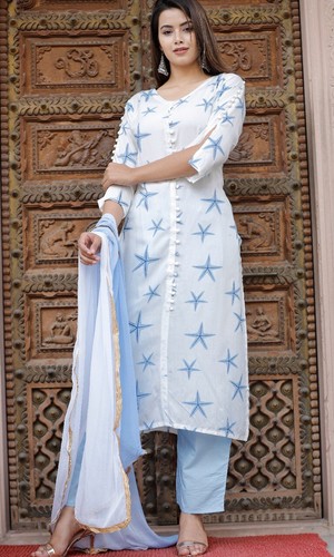 Indian Women White Kurta Kurti Ethnic 
