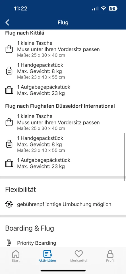 Flugtickets Hin- und Rückflug Düsseldorf- Kittilä 18.12- 25.12 - Bild 3 von 3