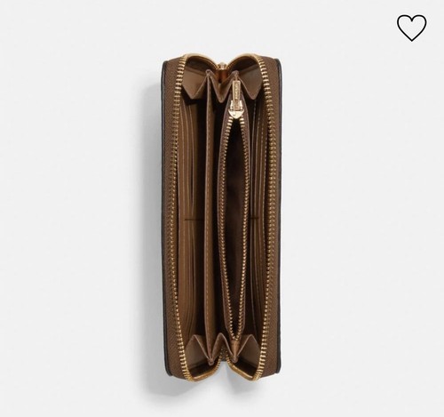 Coach Gold/Khaki Multi Signature Coated Canva Flo Long Zip Around Wallet (C8736) - Picture 7 of 7