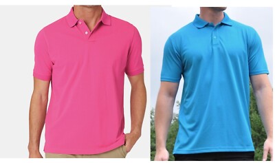  Herren schlichtes Poloshirt Oberteil Poly Baumwolle Mischung T-Shirt Golfkragen Freizeitshirt Größe XS