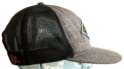 Red Dirt Hat Co. Hat - Trucker - Mesh - Adjustable - Snapback Black/Grey Bison - Picture 3 of 7