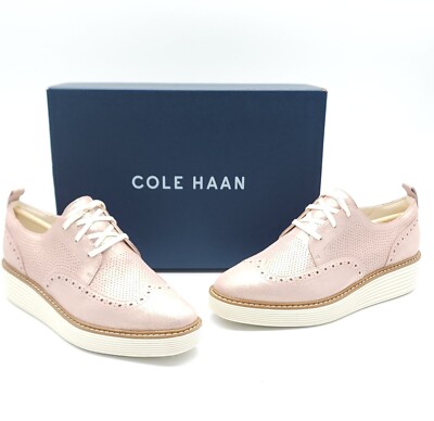 Cole Haan Womens Originalgrand Platform Wing Tip Oxford Rose  display picture 1