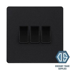 BG Evolve Matt Black Light Switches 2 Way 1,2,3 & 4 Gang Light Switch Screwless