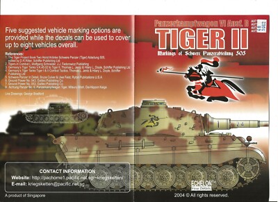 Echelon Panzerkampfwagen VI Ausf. B TIGER II, Decals 1/48 1002 ST 