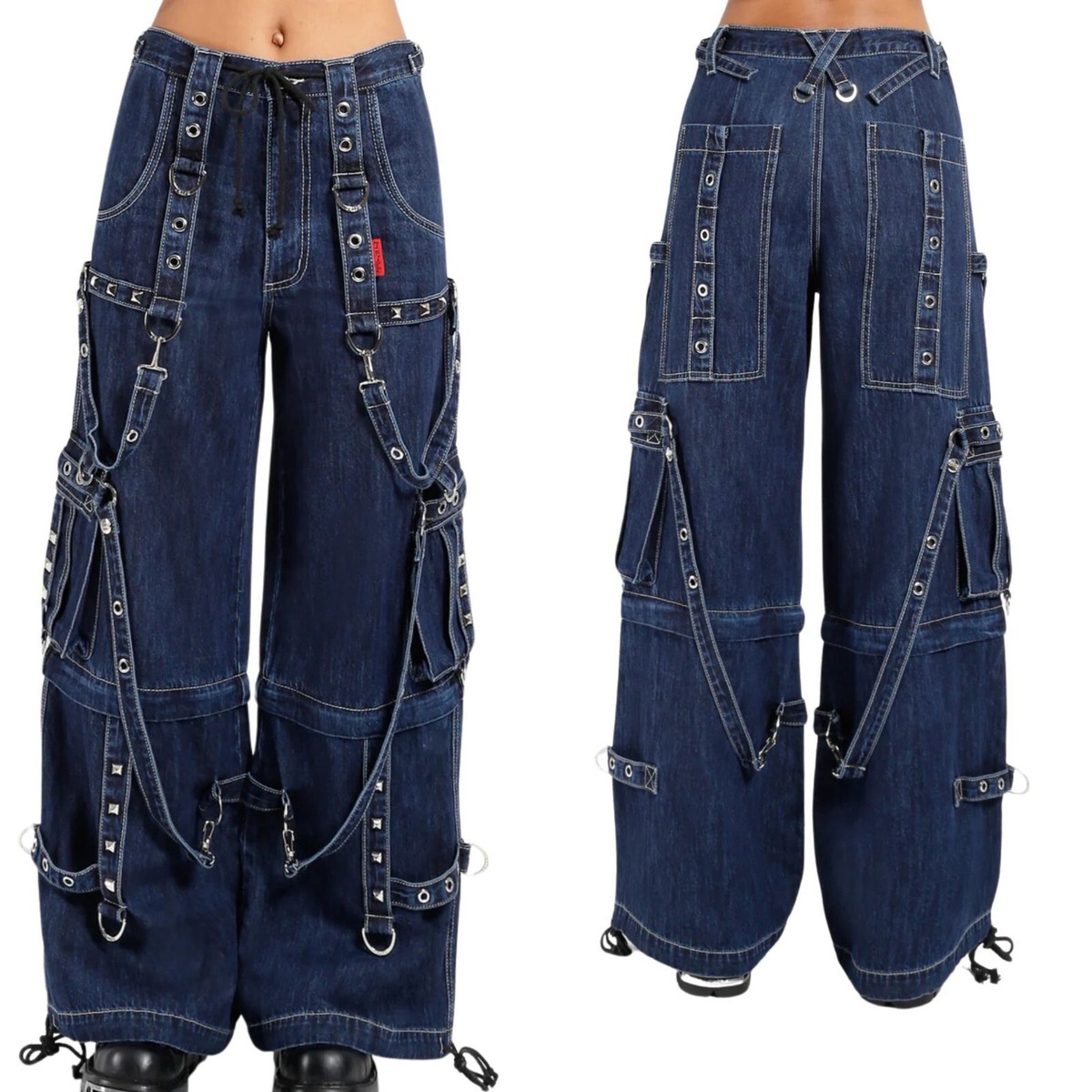 Mens Hand-stitched Gothic White Threads & Mesh Panel Bondage Fashion