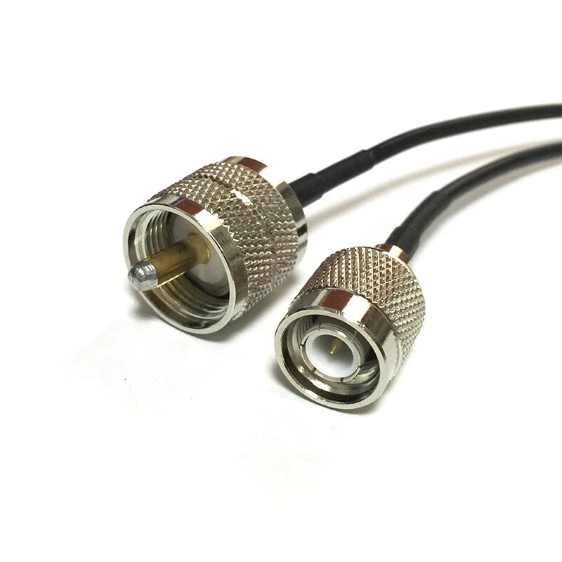 UHF male PL259 to TNC male plug pigtail cable RG174 20cm 8" for wireless router - Image 2 of 4