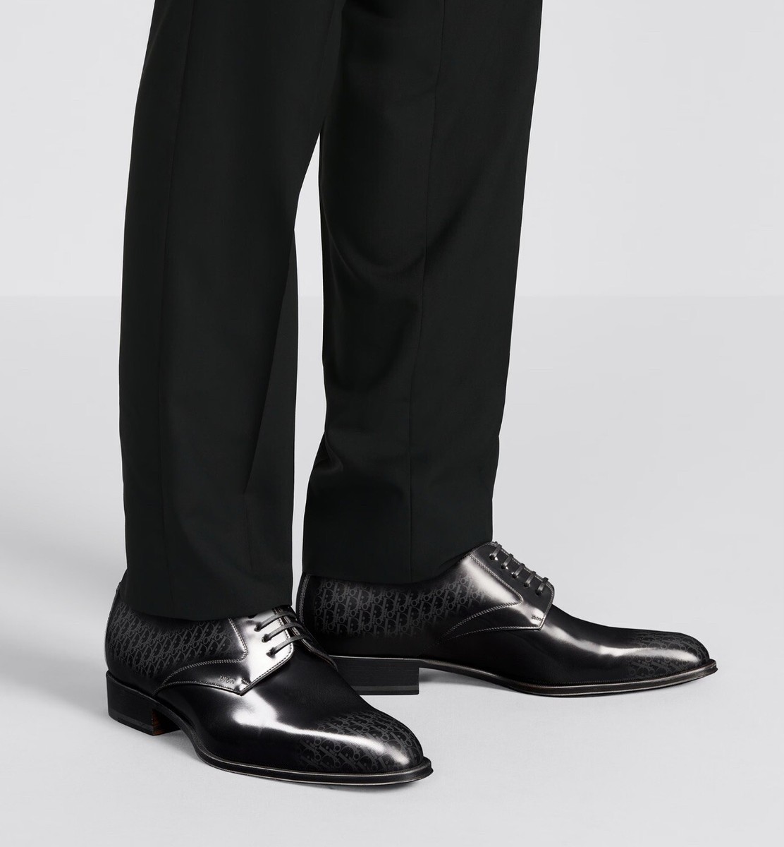 DIOR DERBY M-EXPLBOAT SHOES　42 CHRISTIAN DIOR Calfskin Mens Derby Shoes 42 Black 1682974