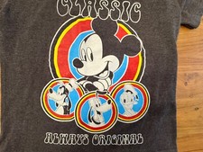 Boys Disney Mickey Mouse  Friends Black Tshirt Size 6 W/Donald/Goofy/Pluto