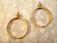 2 Vintage Brass 31-1/2mm Coin Holders Coin Bezels