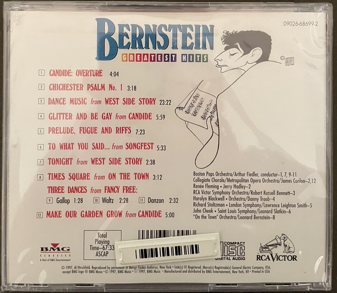 Bernstein Greatest Hits CD (RCA/BMG Direct) - Brand New Sealed