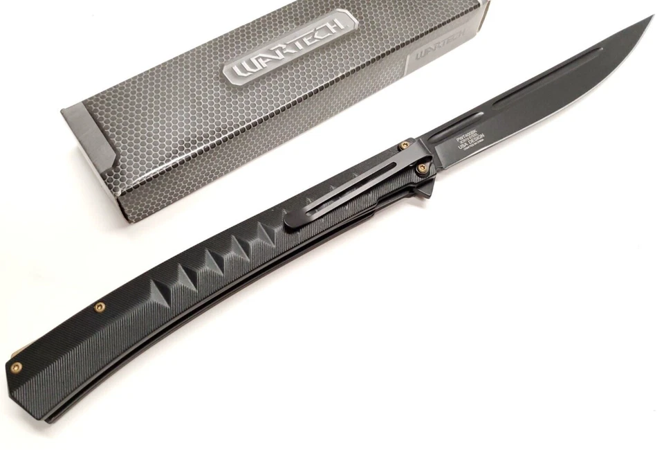 13" X Large Manual Ball Bearing Pocket Knife Flipper Blade Deep Carry Clip Black - Image 2 of 4