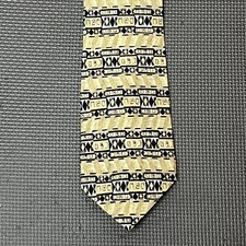 Guess Silk Tie Tan Blue 59” American Classics Made In USA