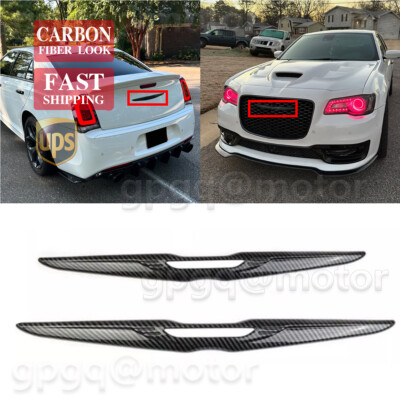 For Chrysler 300 2015-2023 Carbon Front & Rear Car Badge Emblem Decor Cover Trim