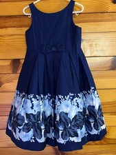 Janie and Jack Moonlight Garden Floral Border Tulle Dress w/Bow Vintage Size 4
