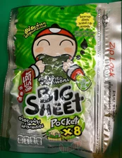 TAO KAE NOI Classic Flavour Crispy Seaweed Snacks BIG SHEET with Zip Lock 31g.