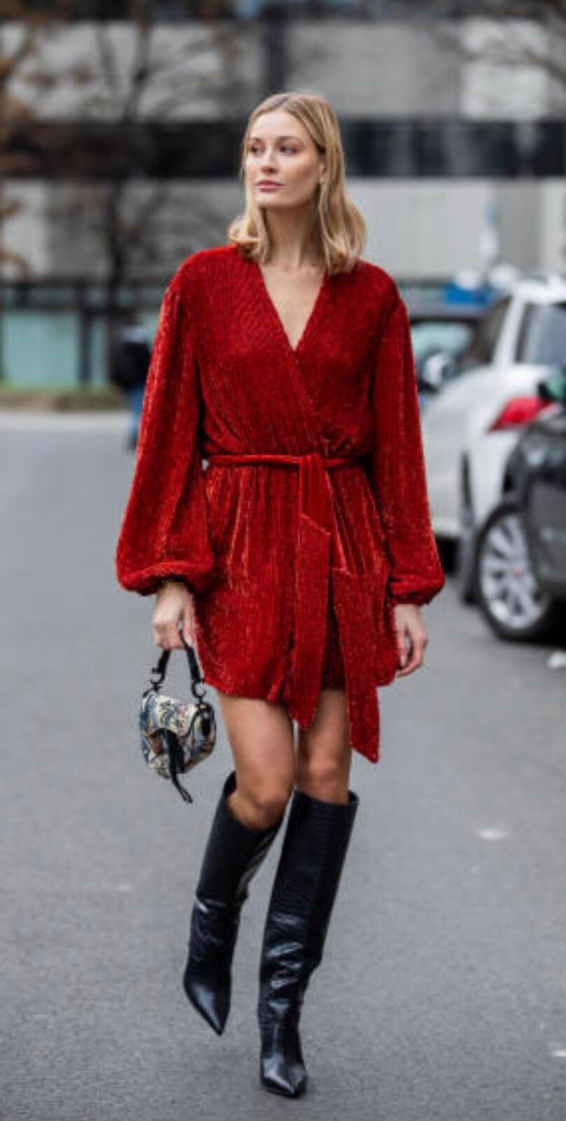 Retrofete Gabrielle Red Sequined Robe Dress - Elegant & Shimmering (Medium) image 2