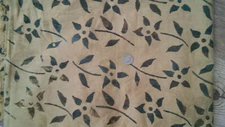 Khaki Floral Batiks 100% cotton fabric  1 3/4 yd