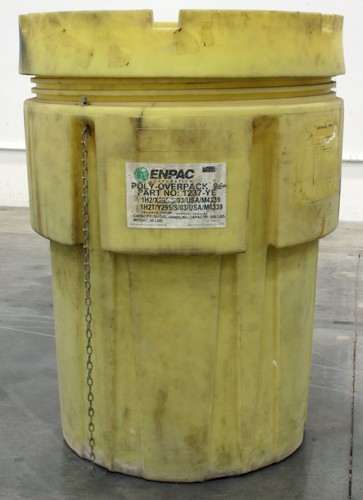 ENPAC POLY-OVERPACK 95 Salvage Drum, p/n: 1237-YE, 95 Gallon, Used w/ Steel Drum